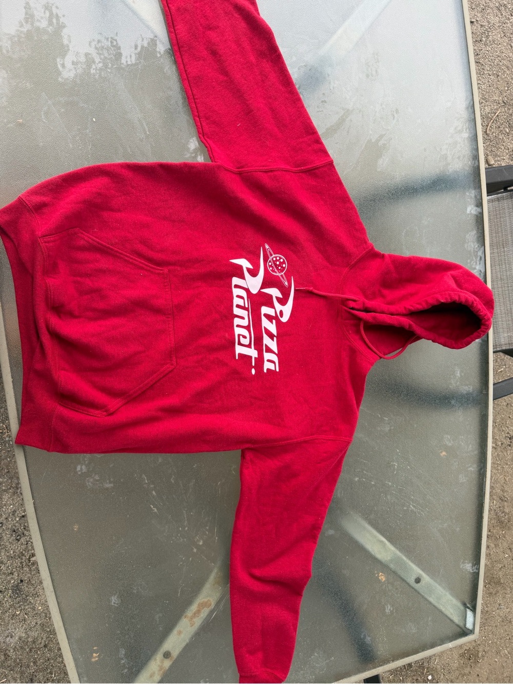 Gildan Red Hooded Sweatshirt with White Tag
